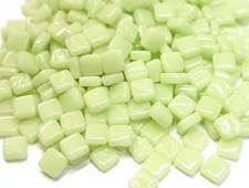 Light Green 8 mm Square Recycled Glass Mosaic Tile Pieces - 50 tiles