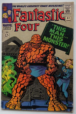 Comic Book- Fantastic Four #51 Kirby & Lee 1966 1st Wyatt Wingfoot