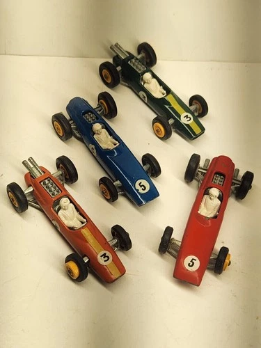4 Lesney Diecast Matchbox 1960s Race Cars #52 BRM #19 Lotus