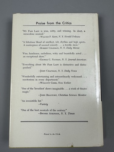 My Fair Lady: Buch und Text von Alan Jay Lerner - 1956 H, Schutzumschlag Hardcover - Bild 2 von 12
