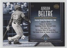 2017 Honus Bonus Fantasy Baseball Game Career Milestone 1/1 Adrian Beltre 2oe