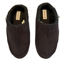 Lucky Brand Slippers Womens Size 5 Black Faux Fur Lined Scuff Moccasin APO 61897