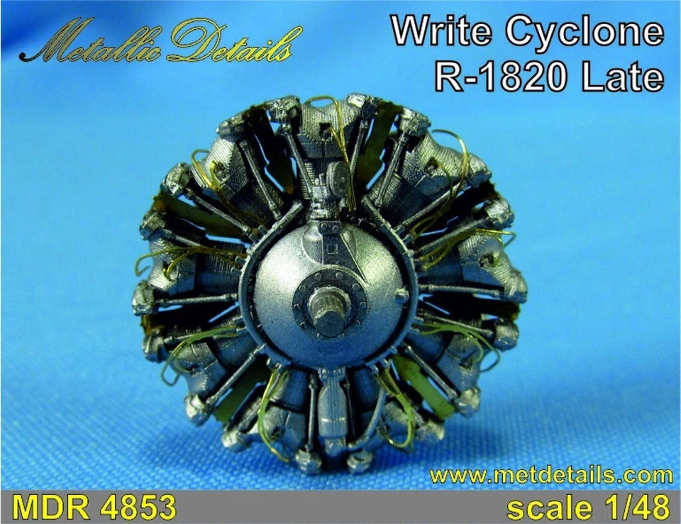 Motori tardivi ciclonici Wright R-1820 (resina, PE) scala 1:48 per kit... - Immagine 2 di 4