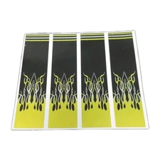 12 Pack 4" Arrow Wraps: Black With Yellow Tribal Flames: Vinyl Stickers: 1" Wide
