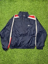 Vintage Reebok Full Zip Navy Tracksuit Jacket Tagged Men  s Large