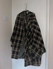 Vintage Avoca Irish Wool Plaid Cape / Poncho / Cloak