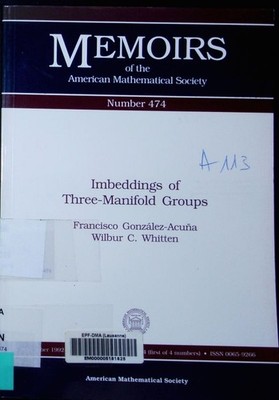 Imbeddings of three-manifold groups Francisco González-Acuña, Wilbur C. Whitten.