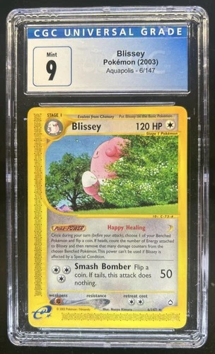 2003 Pokemon Aquapolis Blissey #6/147 CGC 9 MINT MINT