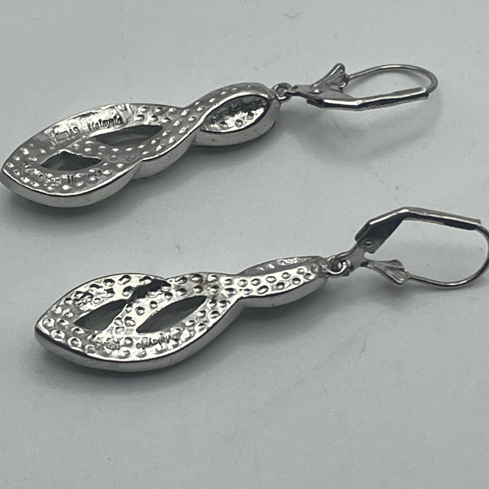 Sterling Silver Infinity Design Dangle Earrings W… - image 5