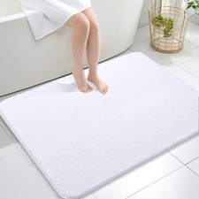 OLANLY Large Bathroom Rugs 40x32, Extra Soft Absorbent 40" X 32", White