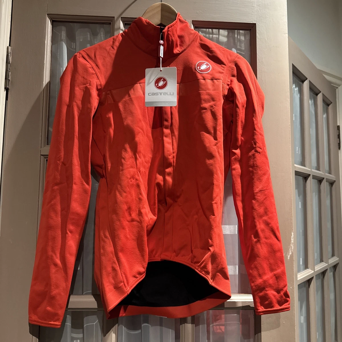Castelli Men's Goccia Waterproof and Windproof Cycling Jacket Orange Small