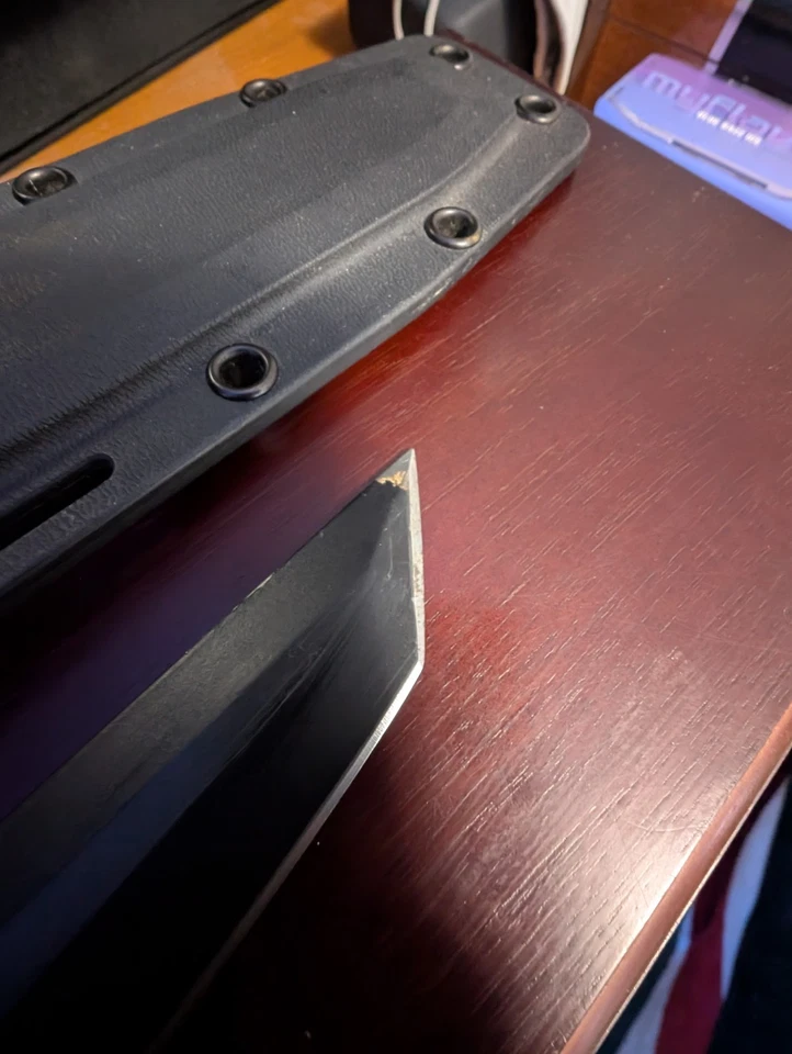 Ka-Bar 1245 Black Tanto Tactical Survival Combo Fixed Blade Knife w/ Sheath - Image 3 of 4