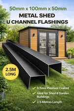 Shed U Channel Flashing 50x100x50 2.5m Steel Edge Trim Garden Buildings