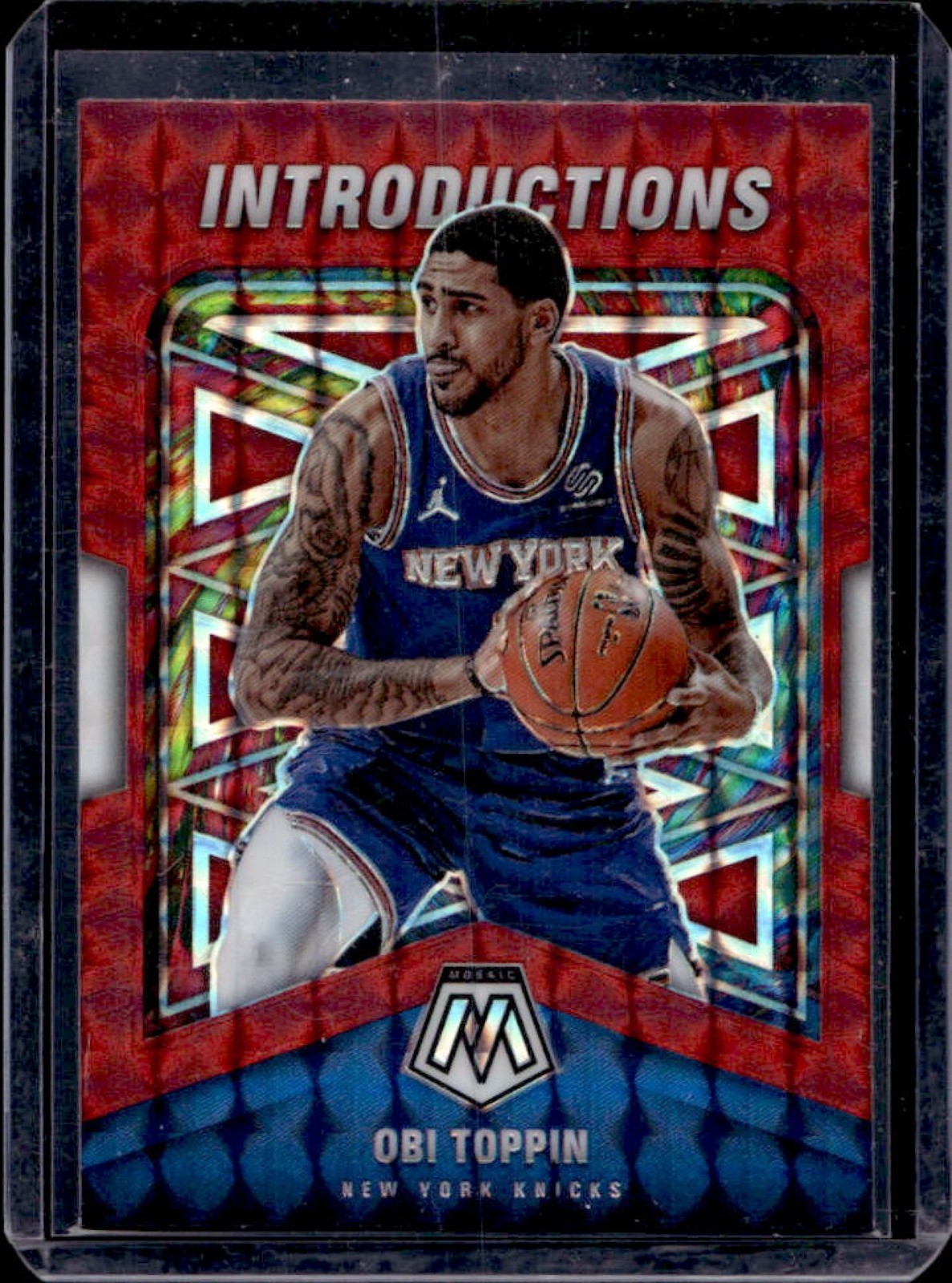 2020-21 Mosaic Obi Toppin introductions Red Rookie RC #6 Knicks