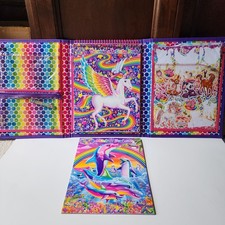 2016 Lisa Frank Tri-fold Binder Pegasus Unicorn w/ Stickers, Activity Book READ