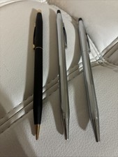 Lot Of 3 Cross Pens  Mechanical Pencil Chrome Black Gold Excellent Condition