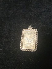 Vintage "American Silver Bulion 5gm Art Bar" Rope Bezel Pendant 8gm Total