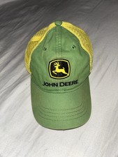 John Deere Trucker Hat Cap Green Yellow Toddler Kids Snapback Mesh Back