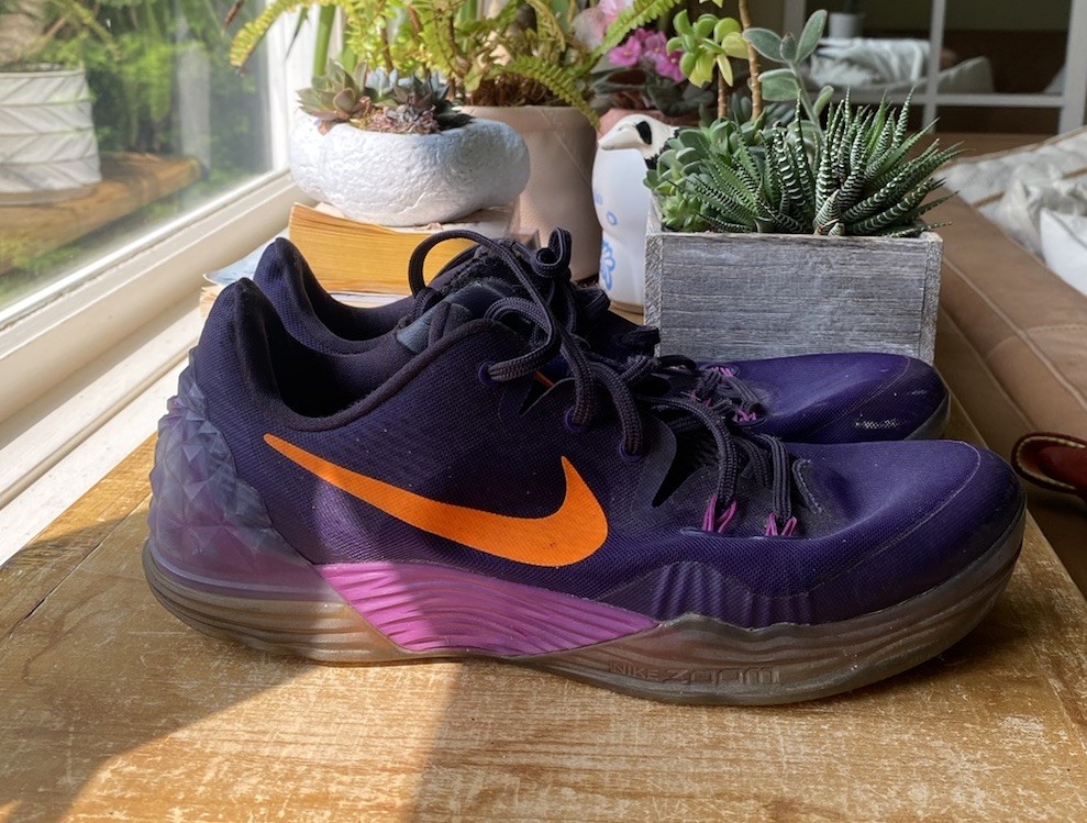 Nike Kobe Venom Purple Orange Sz 10 Mens Venomenon Basketball Black Mamba