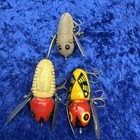 Vintage Lot Of 3 Wooden Heddon Crazy Crawlers 2100,2120 Mouse, Bee, RW Shore — photo 5