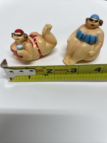 Beachcomber Resin Figurine Voluptuous Swim Suit Ladies Fun Novelty (Set Of 2) - Picture 7 of 11