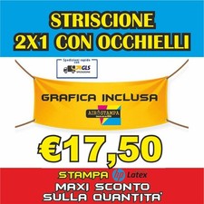 BANNER STRISCIONE PUBBLICITARIO 2x1m  PERSONALIZZATO  BANNER PVC DA ESTERNO