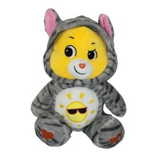 Care Bears Unlock the Magic Yellow Funshine Plush Gray Kitty Cat Hoodie Sun 12"