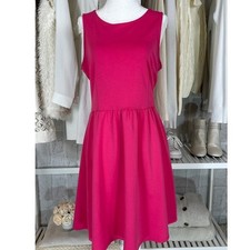 Old Navy Women's Size M Bright Pink Tank Skater Knee Length Dress #0274