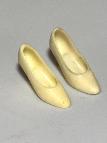 Vintage Francie Barbie White Kitten Heels Squishy Shoes Japan