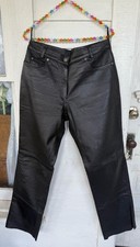 Vintage 90's Whet Blu Womens Black Leather Biker Pants Size 12