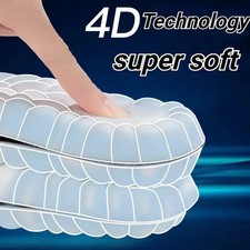 1pair 4D Large Size Massage Sports Insoles Super Soft Elastic ShoeIn