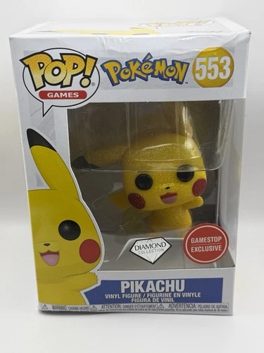 Funko Pop! Diamond Pokemon Pikachu #553 Vinyl Figure- Gamestop *See Photos