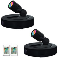 Indoor LED Spotlight, Battery Operated RGBW Spotlights with Remote, 12 Colors...