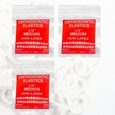 Non Latex 300 pcs 1/4inch 6.4mm Medium 4.7oz Intraoral Elastic Bands Orthodon...