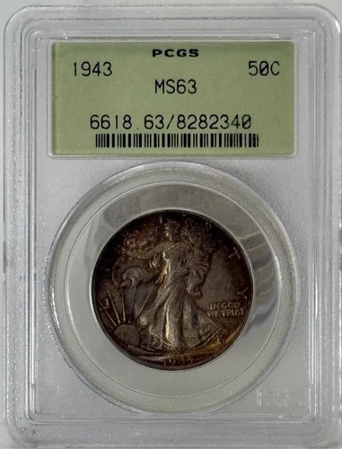 1943 Walking Liberty Half Dollar MS63 - OGH - Toner!!