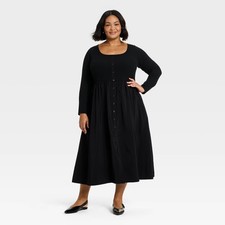 Women Long Sleeve Button-Front Maxi Dress - Ava & Viv