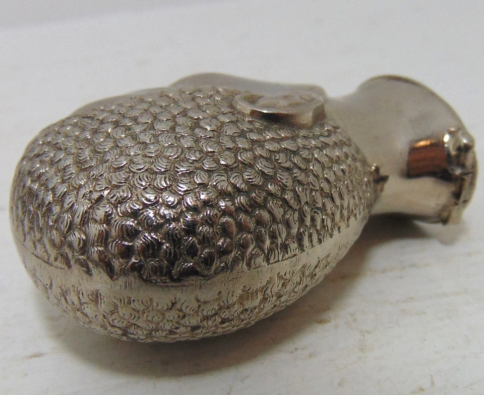 African / Afro Caribean Head Silver Tone Vesta Box / Case - Image 3 of 4