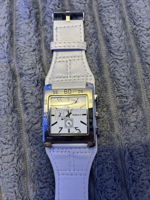 White and Silver Women's Leather Watch 