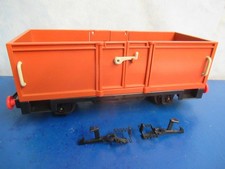 4110 brauner offener G&uuml;terwagen V1 Eisenbahn 2x Federkupplung Playmobil 8490