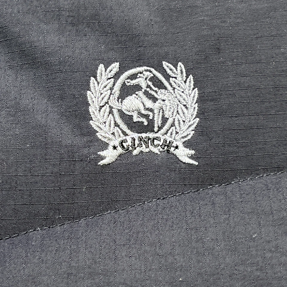 Cinch Down Filled Puffer 背心黑色男式中号西部牛仔全拉链 — 第 3/4 张图片