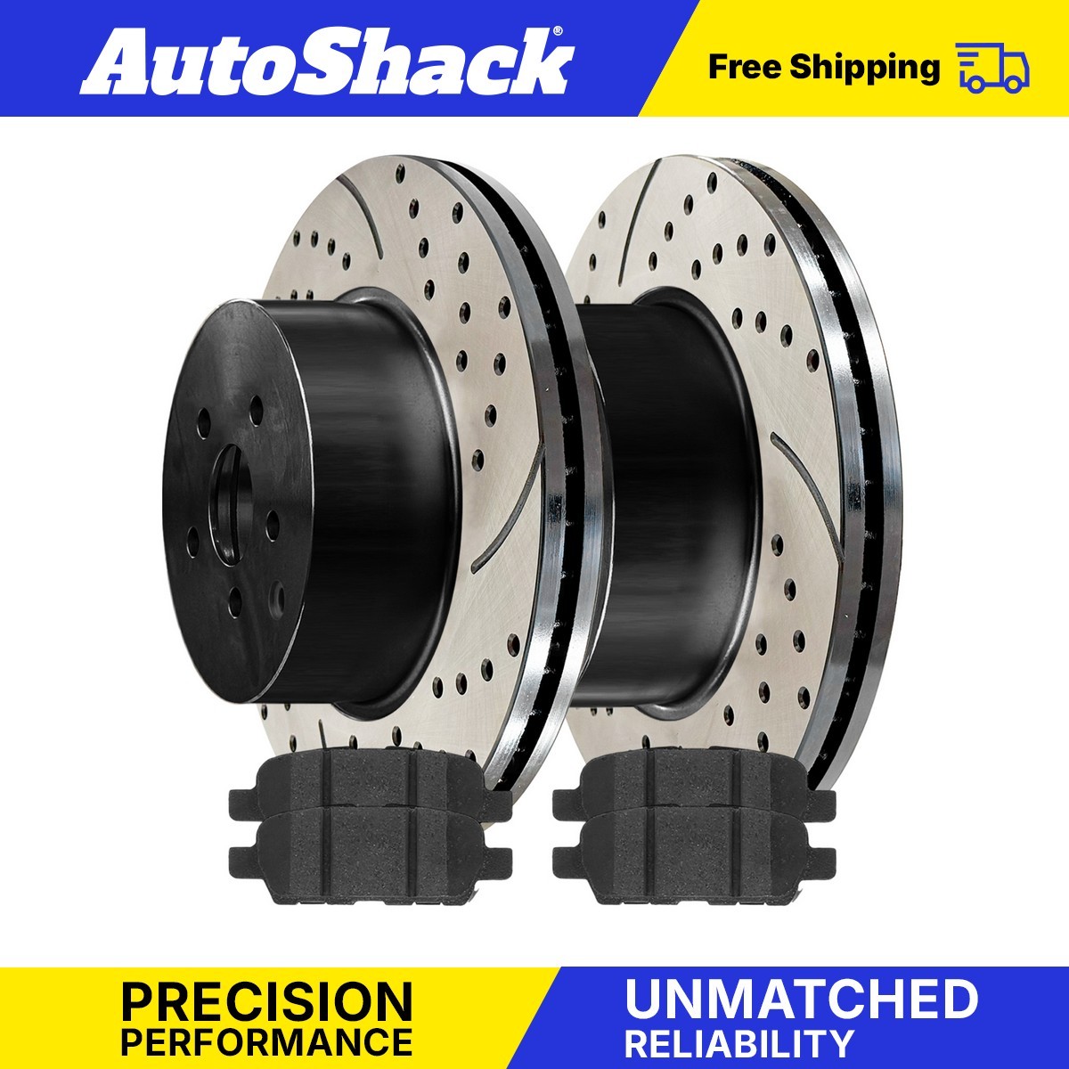 Ceramic Brake Pads with Rear Drilled Disc Rotors for Nissan Murano 3.5L V6