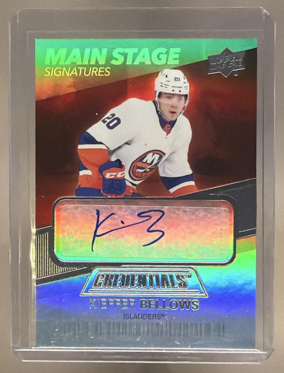 2021 UD Credentials Kieffer Bellows Main Stage Signatures #BTS-KB Auto Islanders