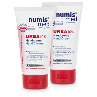 numis med Handcreme 10% Urea für trockene Hände - Hand Creme vegan 2x 75 ml