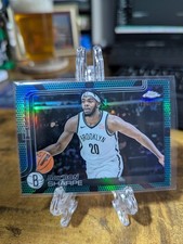 Day'Ron Sharpe 2025-26 Topps Chrome Border Aqua #74 Brooklyn  #'ed /199