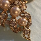 Gold Tone Star Brooch Pin w/ White Round Imitation Pearls & Rhinestones vintage — photo 7