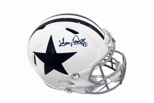 Tony Dorsett Signed Dallas Cowboys Holiday White Full Size Helmet Beckett BAS Au