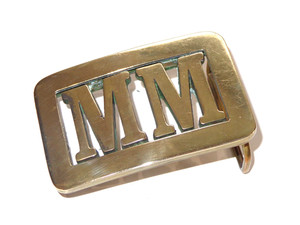 MM Minneapolis Moline Brass Belt Buckle Tractor