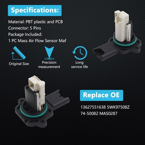 Replacement 5WK97508Z MAF Mass Air Flow Sensor For BMW 328i 528i X3 X5 Z4 3.0L - Picture 15 of 15