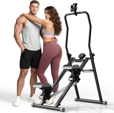 MOMODA Stair Stepper Resistance Adjustable Folding Vertical Climber Machine for 