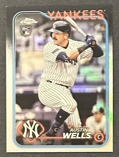 2024 Topps Chrome #281 Austin Wells Refractor Rookie RC Card